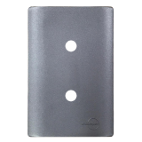 Placa p/ 2 Furos 4x2 com Suporte - Novara Preto Grafite